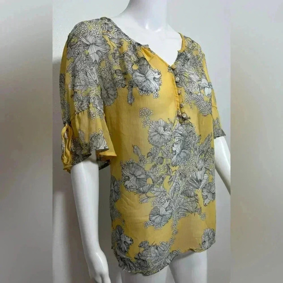 Liz Claiborne Sheer Floral Blouse - Picture 2 of 9